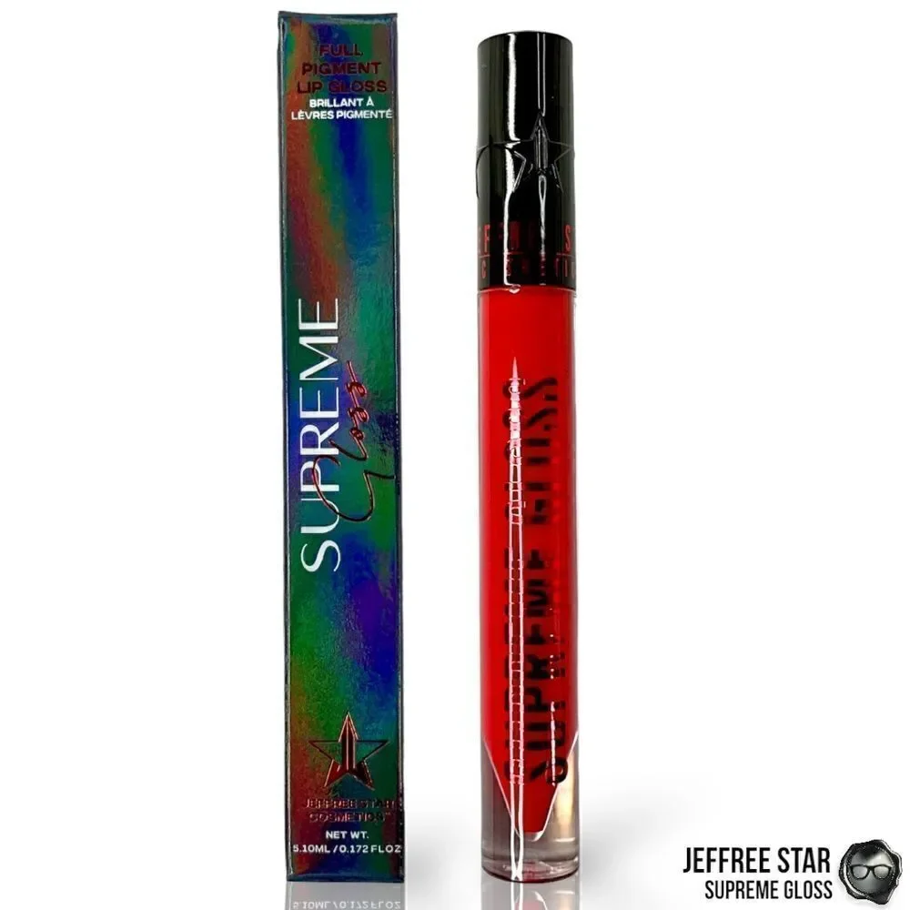 JEFFREE STAR HALLOWEEN 21 SUPREME GLOSS FULL PIGMENT LIP COLOR DEVIL HORNS RED